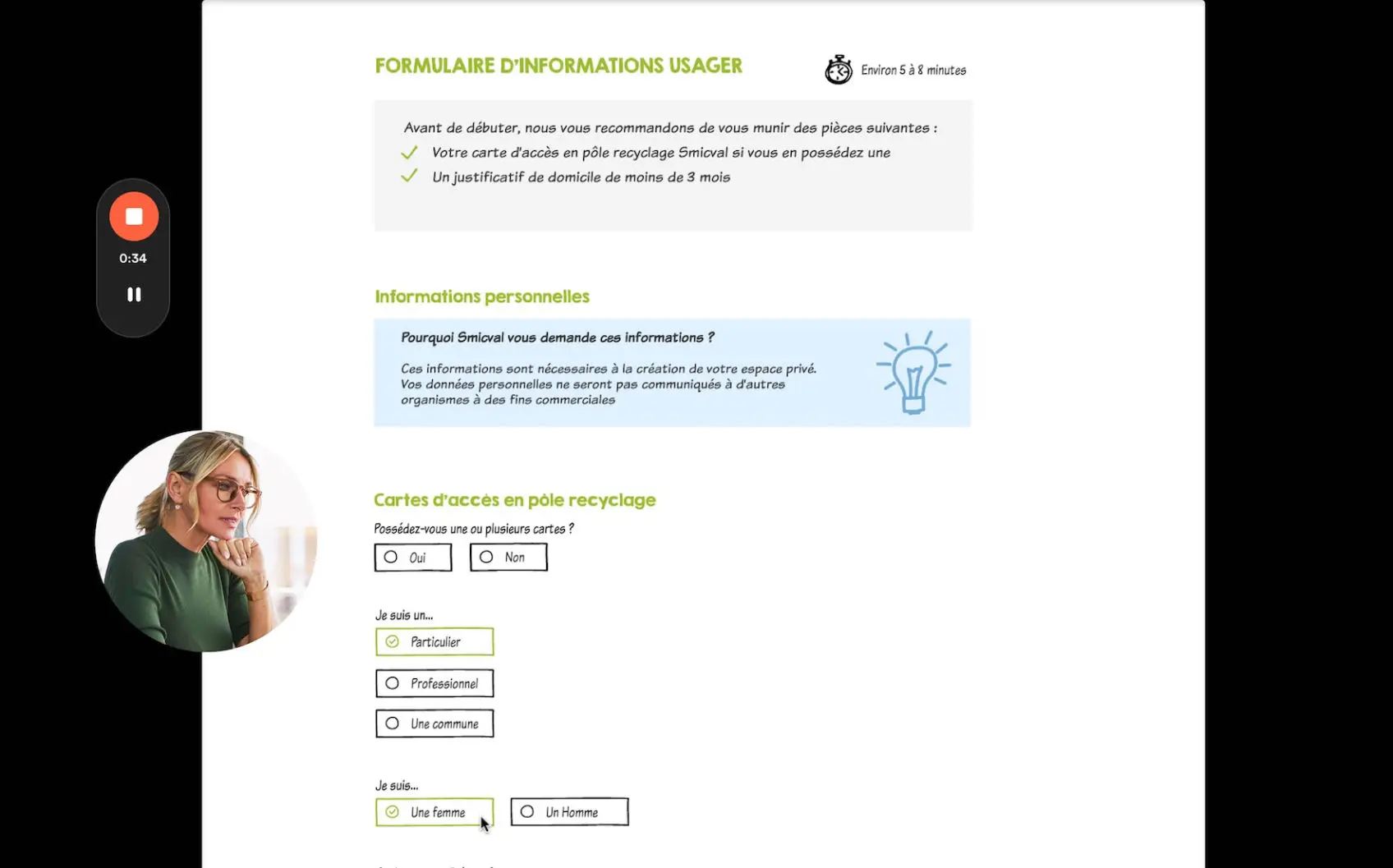 Exemple de test utilisateur pour le développement des outils numériques métier du Smicval