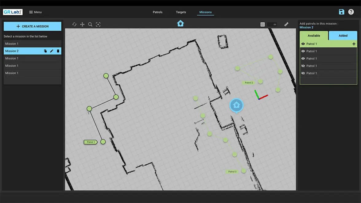 Conception UI d'un écran de création de mission pour le Robot GR100